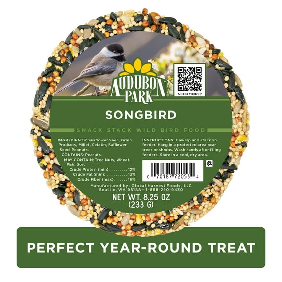 Audubon Park Songbird Snack Stack Wild Bird Food, Dry, 1 Count per Pack, 8.25 oz.