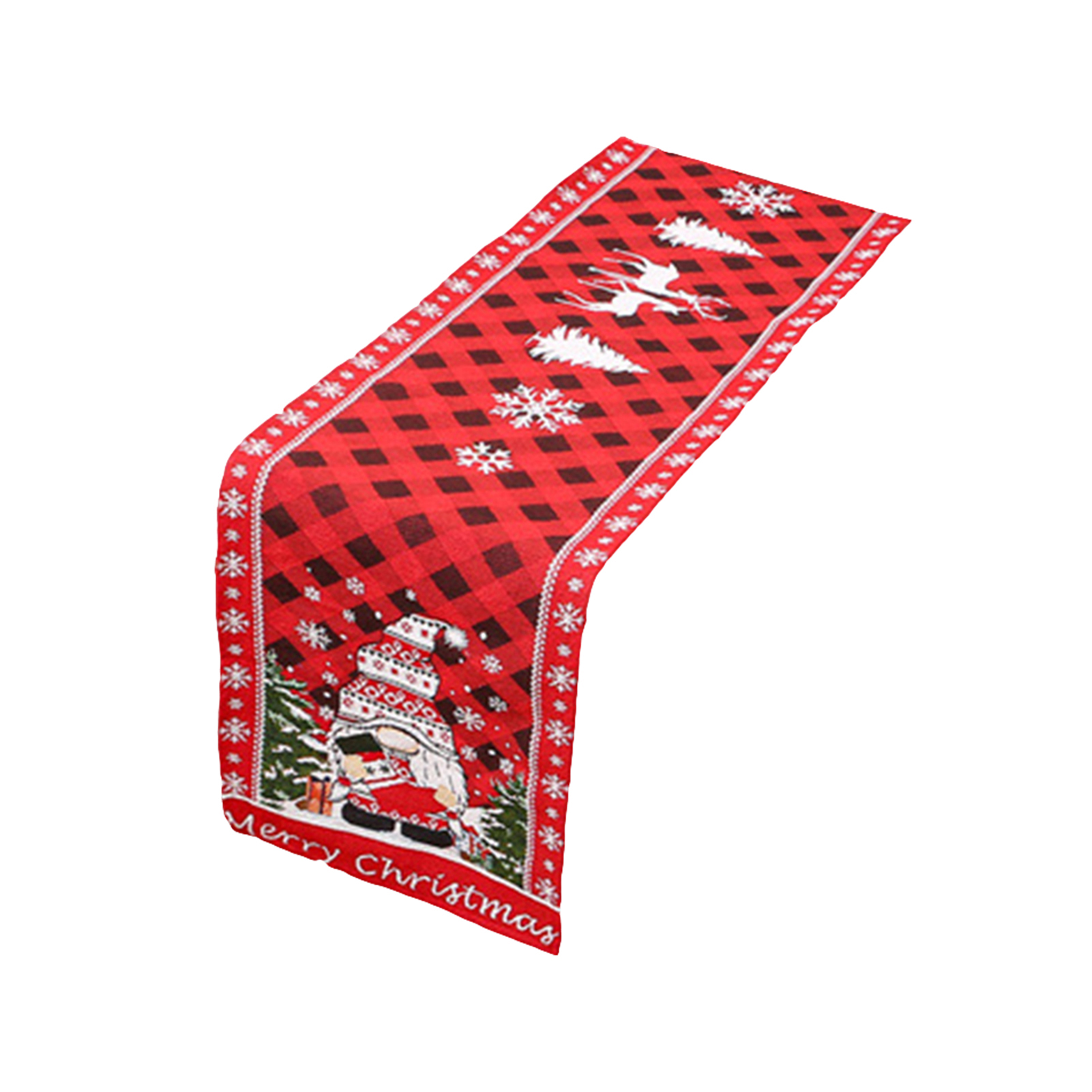 Mightlink Christmas Table Runner Faceless Old Man Elk Knitted Table