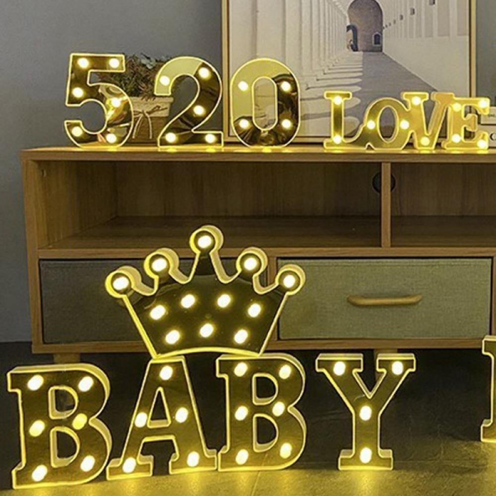 Buy Gold Marquee Letters 5 LED Numbers Light LED Light Up Letters Warm