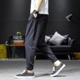 thumbnail image 5 of Njoeus Men's Pants Casual Summer Men's Summer New Style And Fashionable Pure Cotton And Linen Trousers Free Assembly Men's Pants On Clearance, 5 of 7