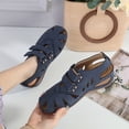 thumbnail image 5 of Ruyang Sandals for Women Summer Hollow Hook Loop Casual Round Toe Wedges Comfortable Beach Shoes Sandals Sandals Women, 5 of 8
