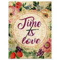 thumbnail image 1 of DesignArt Time is Love Pink Floral Large Wall Clock, 1 of 2