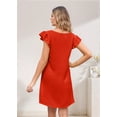 thumbnail image 4 of Summer Dresses for Women V Neck Cap Sleeve Casual Mini Dress Orange Color XL, 4 of 8