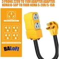 thumbnail image 4 of BALoFI Adaptador de 1.5FT 220 a 110: NEMA 10-50P a 4x 5-20R/15R con Disyuntor de 20 Amperios - ¡Perfecto para Estufa/estufa/horno Eléctrico de 220/250V! Cable Convertidor Power, 4 of 6