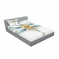 thumbnail image 3 of Dragonfly Bedding Set with Sheet & Covers, Close-Up View of Mechanical Dragonfly with Multifaceted Eyes Gears Body Print, Printed Bedroom Decor 2 Shams, 4 Sizes, Yellow Blue, by Ambesonne, 3 of 3