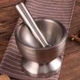 thumbnail image 4 of 304 Stainless Steel Mortar and Pestle Garlic Spice Herbs Bowl Mill Tool, 4 of 9