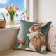 thumbnail image 1 of CaiYueKe Easter Rabbit Floral Pillow Cover - Sofa Cushion Case Home Decor Throw Pillow for Living Room Couch Bedroom Outdoor Indoor Decorative Accent Spring Holiday Farmhouse Decor, 1 of 8