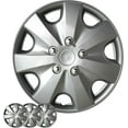 thumbnail image 1 of Ensemble de Couvre-Roues, Ensemble d'Enjoliveurs de 16 Pouces de 4 Capuchons de Moyeu Automobiles avec Anneaux de Retenue Universels à Clipser, Couvre-Jantes en Plastique ABS Monotone Argenté pour Toutes les Marques, Modèles (SG-5051-B-16), 1 of 7