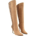 thumbnail image 5 of Women's Animal Print Knee High Boots Pointed Toe Stiletto Heel Tall Boot, 5 of 5