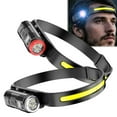thumbnail image 4 of LED Headlamp Rechargeable, Wide Beam Head Lamp, COB Silicone Sensor Headlamp with 7Mode Head Lights for Forehead, Bright Headlamps for Adults, Red Light Headlight, 4 of 9