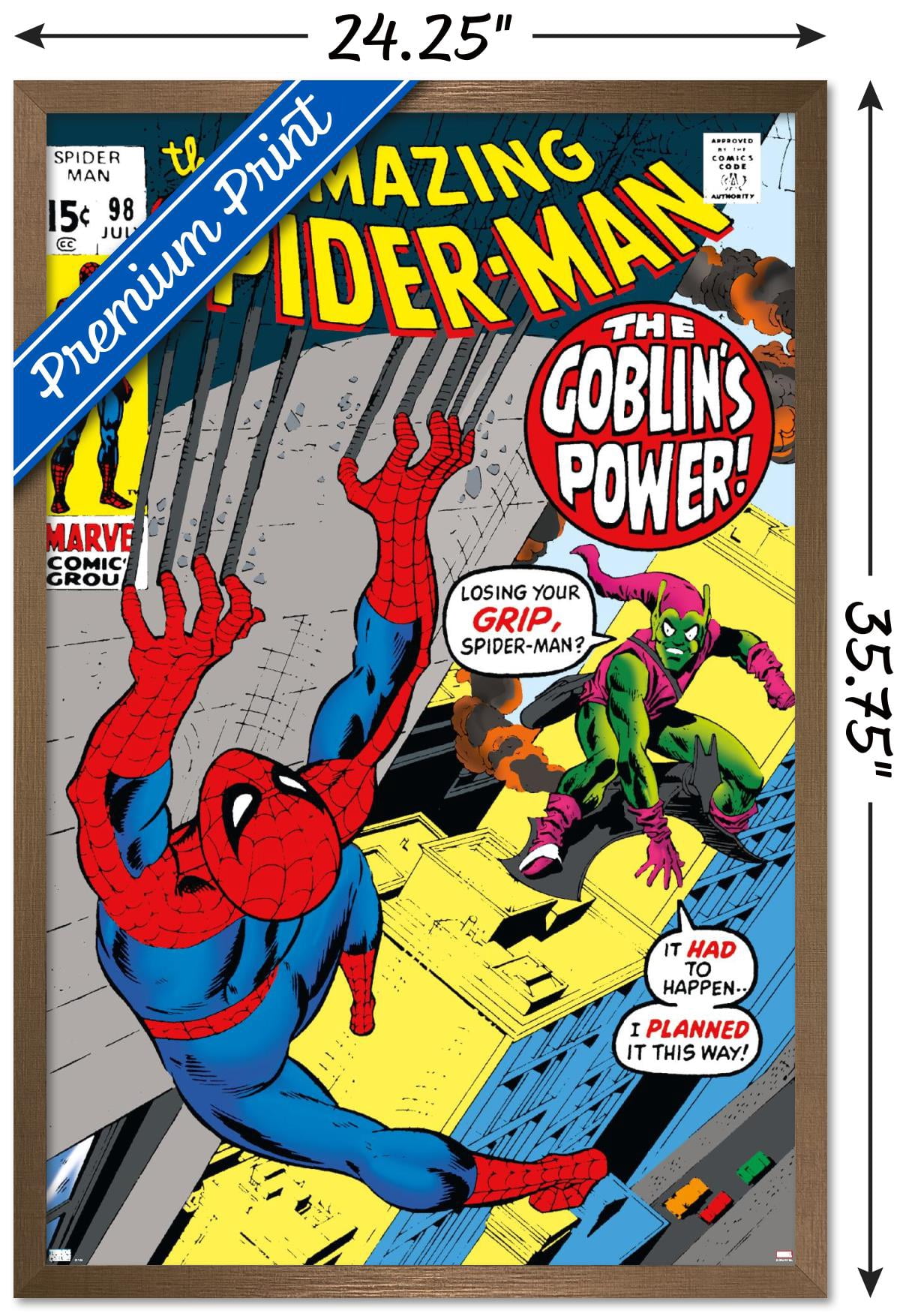 Marvel Comics - Green Goblin - The Amazing Spider-Man #98 Wall Poster, 22.375" x 34", Framed