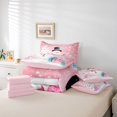 thumbnail image 5 of Homewish Kawaii Pink Snowman Bedding Comforter Set 7 Pieces for Teens, Winter Xmas Tree Snowflake Full Bedding Set, Fairy Tale Style Reversible Fitted Sheet Flat Sheet, Luxury Bedroom Decor, 5 of 7