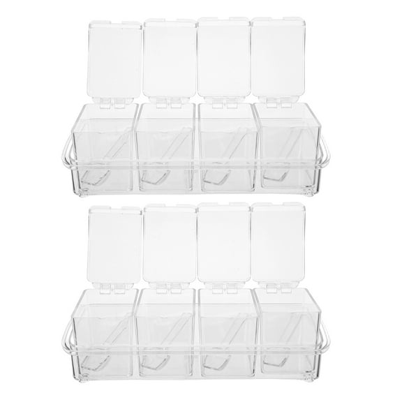 STRANDCHIC Kitchen Condiment Jars Set of 2 Transparent Plastic Spice Storage Containers