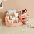 thumbnail image 1 of Organizador de cosméticos Caja de almacenamiento de escritorio con cajón | Estante de maquillaje de plástico con partición para lápiz labial, cuidado de la piel, joyería, papelería | Gran capacidad,, 1 of 6
