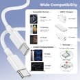 thumbnail image 7 of [2 Pack] Hionly 6ft Braided USB-C to USB-C Cable W/ Strap, Cable for iPhone 15 Models and more - White, 7 of 7