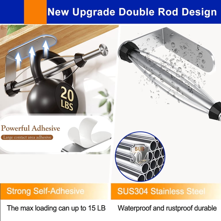 Single Hand Paper Towel Holder with Adhesive Hooks photo 2