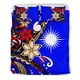 thumbnail image 5 of Juego de cama Islas Marshall - Flor tribal con tortugas especial color azul, 5 of 6