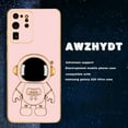 thumbnail image 4 of Galaxy S20 Ultra Case for Astronaut Stand,  for 6D Electroplated Galaxy S20 Ultra 4G/5G Phone Case,Soft TPU Protective Shockproof Flexible Samsung S20 Ultra Case 6.9 inch,Pink, 4 of 7