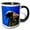 Black/White, variant on 3drose, a Red Tailed Hawk Intensely Watching for Prey, Always on the Hunt, 15oz Mug