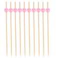 thumbnail image 4 of 300 Pcs Disposable Handmade Cocktail Picks Creative Pearls Decor Appetizer Picks Wooden Fruit Picks Colorful Party Supplies (Pink), 4 of 8