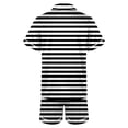 thumbnail image 6 of SONXAHE Couples 2‑Piece Satin Stripe Pajama Set Short Sleeve Button Top Matching Shorts Sleepwear, 6 of 9