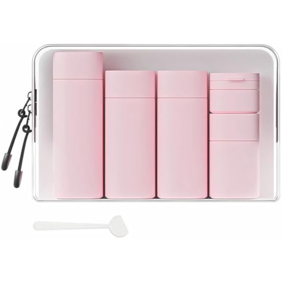 KRYVN 5-Pack Travel Toiletry Bottles Set, TSA Approved Leak Proof Silicone Liquid Containers with Clear Bag, 100ml/80ml/50ml Refillable Dispensers for Shampoo Conditioner Lotion