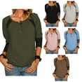 thumbnail image 3 of Blusas verdes elegantes de OD para uso diario informal para mujer, túnica con botones y manga larga XL, 3 of 6