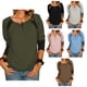 thumbnail image 3 of Camisas de manga larga para mujer Botones casuales Túnica Top Cómodo y elegante para uso diario OD Verde L, 3 of 6