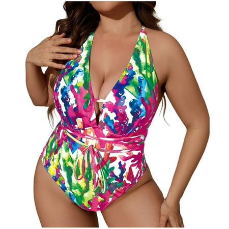 ZQGJB Womens Plus Size Tankini Swimsuits Vintage Floral Printed Summer Tummy Control Two Piece Bathing Suit Flowy Swimdress with Boyshorts(Pink#03 XXXL)