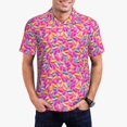 thumbnail image 1 of Fotbe Colorful Donuts 1 Camiseta Polo de Golf para Hombre con Estampado – Camisa Deportiva Transpirable con Cuello Abotonado-Small, 1 of 6