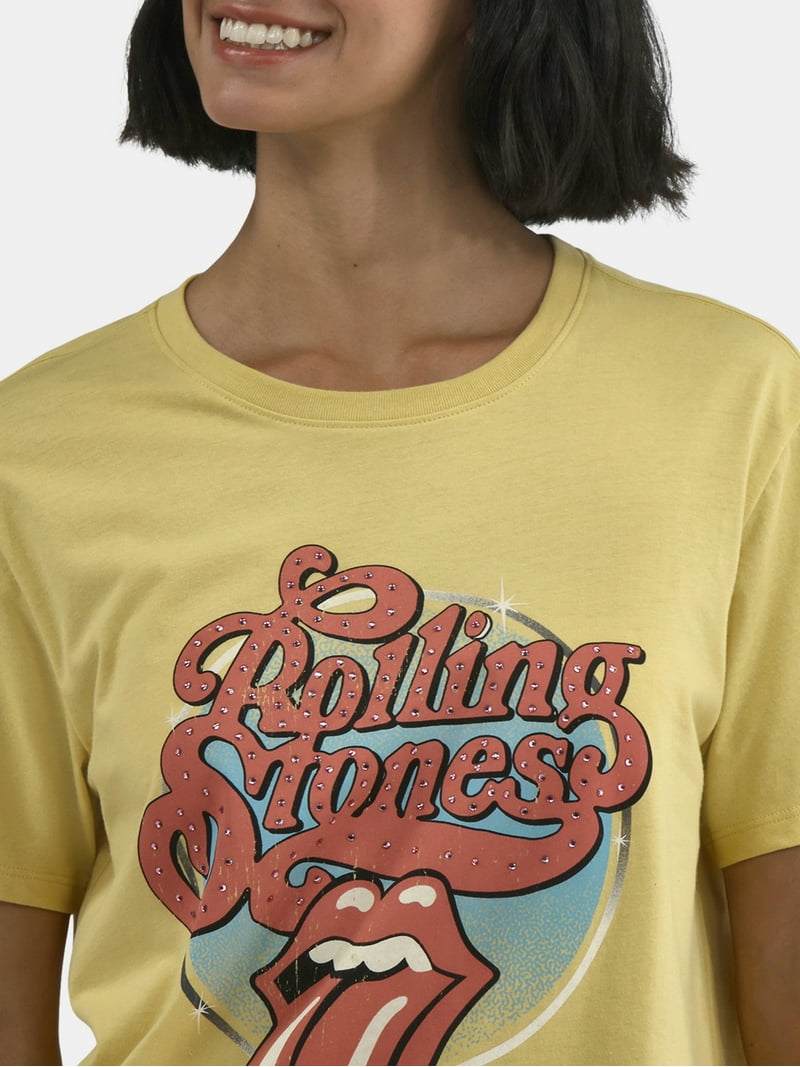 Time and Tru Women's Vintage Rolling Stones Logo Graphic T-Shirt