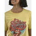 thumbnail image 3 of Time and Tru Women's Rolling Stones Logo Graphic Band Tee with Short Sleeves, Sizes XS-XXXL, 3 of 4