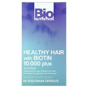 Bio Nutrition Healthy Hair with Biotin 10,000 Plus, 60 Vegetarian Capsules