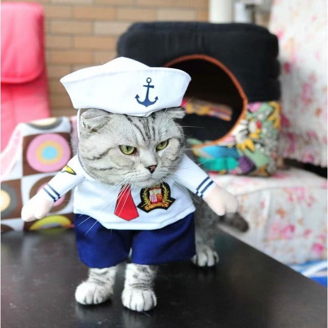 Ropa para perros Sailing Traje de pirata vertical Policía Médico (Sailor L)