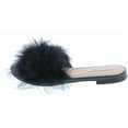 thumbnail image 2 of Cape Robbin Sandals-1 Women Flip Flop Fur Slide Slip On Flats Sandals Shoes Slippers Mule, Black, 6, 2 of 7