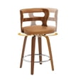 thumbnail image 5 of Dycanpo 26" Counter Height Bar Stool, Swivel Hollow Back Stool for Kitchen Island, Walnut Brown, 5 of 6