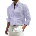 thumbnail image 4 of Afuyipoi T-Shirts Men,Sun Protection Classic Collar Striped Long Sleeve Shirt Purple 2XL, 4 of 6