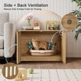 thumbnail image 6 of Wirrytor Wave Panel Cat Litter Box Enclosure, Modern Hidden Litter Box with Side Hooks, Multi-Use Cat Washroom Furniture for Living Room, Natural, 6 of 13