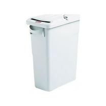 Rubbermaid Commercial 9W25LGY Slim Jim Confidential Document Receptacle w/Lid, Rectangle, 15 7/8 gal, Lt Gray