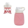 thumbnail image 2 of Large Capacity Collapsible Water Bottle Portable Silicone Water Bottle with Bpa-Free Foldable Design for Hiking Camping Pink, 2 of 4