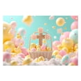 thumbnail image 2 of TIMIFIS Polyester Fiber Background Cl Oth, Spring Wreath Fence Easter Photo Material Photography Background Cloth Home Decor, 2 of 6