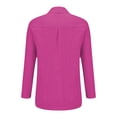 thumbnail image 6 of Women's Plus Size Cotton Linen Button Down Shirt, Collared Loose Fit Blouse, Classic Casual Tunic Top for Work, Daily Wear, Office and Relaxed Outfits Hot Pink M, 6 of 9
