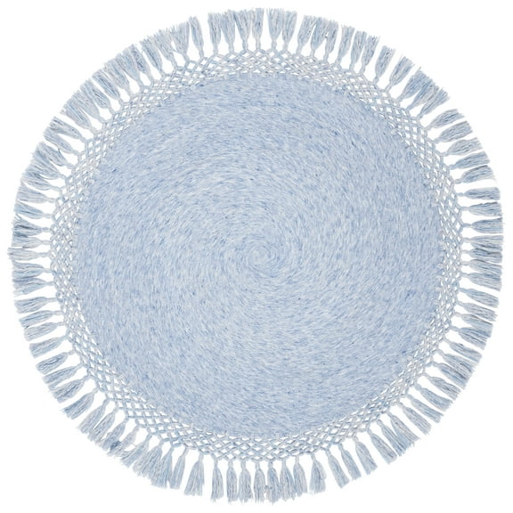 SAFAVIEH Sahara Michelangelo Solid Area Rug, Blue Denim, 6' x 6' Round