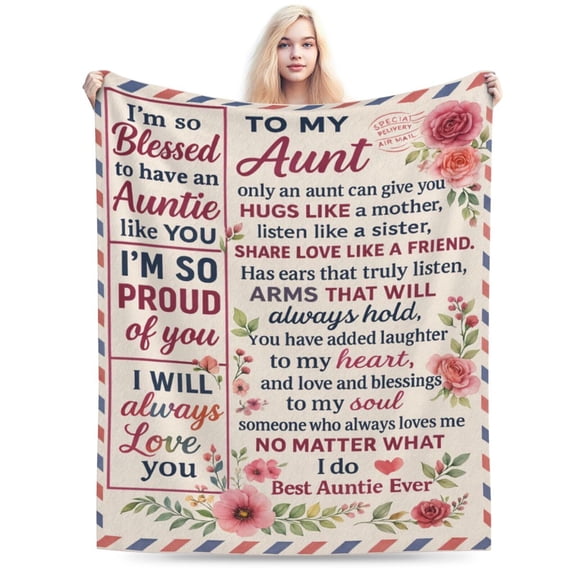 Aunt Gifts Blanket, to My Auntie Gifts for Aunt from Nephew Niece, Happy Birthday Gifts Ideas for Auntie, Mother's Day Blanket, Birthday Gifts Ideas for Her, Godmother Present 50x40