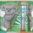 thumbnail image 2 of Coolnut Sheer Curtains, 2 PCS Koala Animal and Leaves Gauze Door and Window Voile Curtain Panels for Bedroom Living Room, 55"x84", 2 of 4