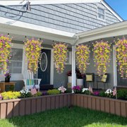 4 Pcs Artificial Flowers for Outdoors Spring Summer Decor, UV Resistant No Fade Fake Hanging Flowers Plants Faux Plastic Realistic Flower for Gardens Porch Planter Patio Yard Home Indoor