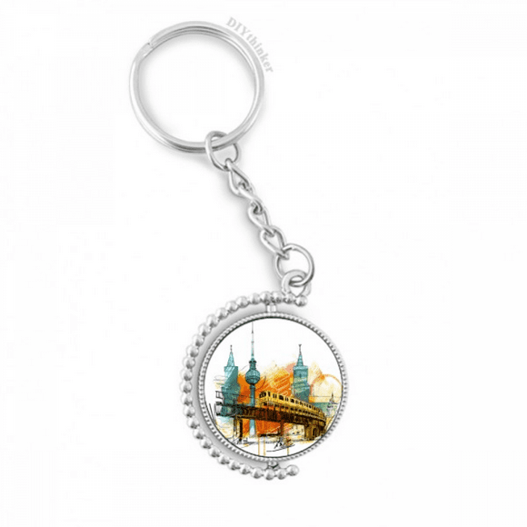 tokyo japan rail train tower rotatable keyholder disc accessories chain clip