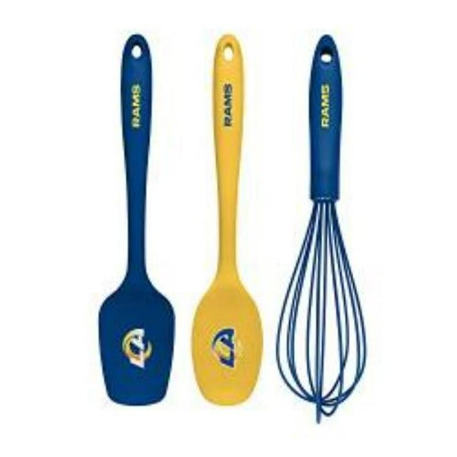Collection KUSNFL2601 NFL Los Angeles Rams Ensemble d'Ustensiles de Cuisine - 3 Pcs
