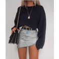 thumbnail image 2 of Hauts à Manches Longues à Manches Courtes pour Femmes Blouses à Rayures Vêtements S-XL, 2 of 3