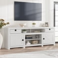 thumbnail image 1 of Mesa de TV comedor estilo rústico - Centro de entretenimiento de 178 cm con 4 cajones, 3 estantes abiertos y armarios - Para salón o dormitorio - Diseño farmhouse robusto - 1.78 meters antique white, 1 of 8